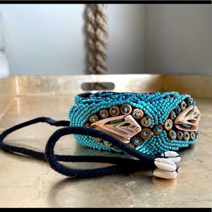 Bohemian style shell and coconut beaded belt